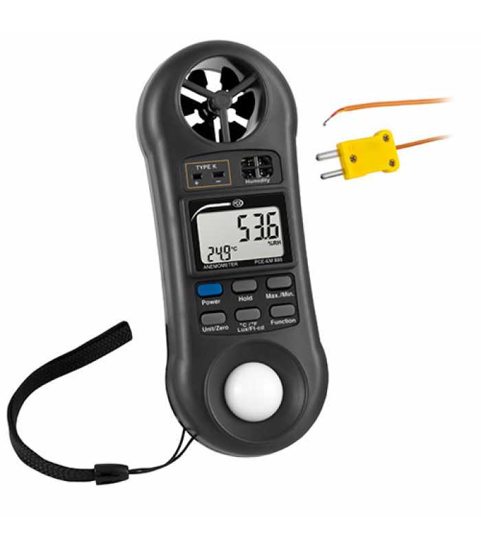 PCE Instruments PCEEM888 [PCE-EM 888] Wind Speed, Temperature, Relative Humidity, Barometric, and Light Meter